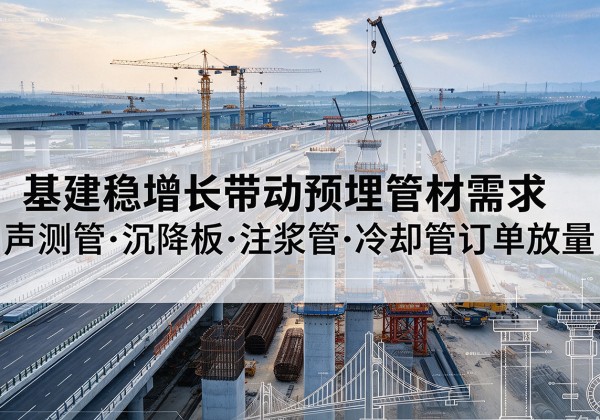 乐业基建稳增长带动预埋监测管材需求，声测管、沉降板、注浆管订单持续放量